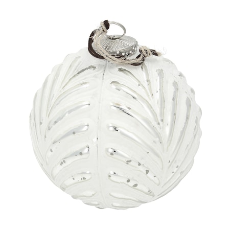 Bombka Vintage Snow ⌀12 cm white boże narodzenie, święta, świąteczne, biały, 12x13 cm