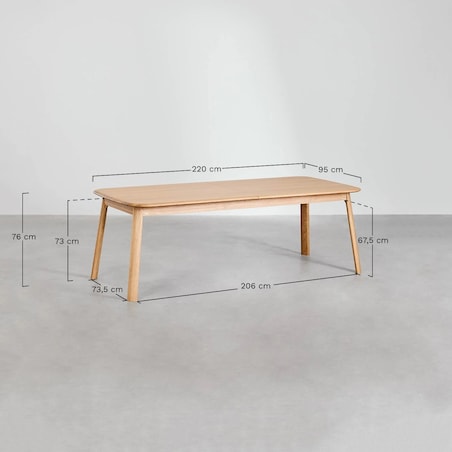 Stół jadalniany 220-320x95 cm rozkładany, fornir orzechowy, ciemnobrązowy, Treveris