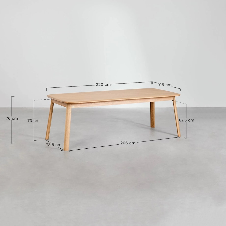 Stół jadalniany 220-320x95 cm rozkładany, fornir orzechowy, ciemnobrązowy, Treveris