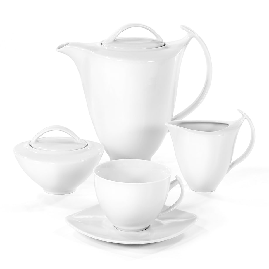 Garnitur do kawy dla 12 osób 27 el. Akcent Biały C000