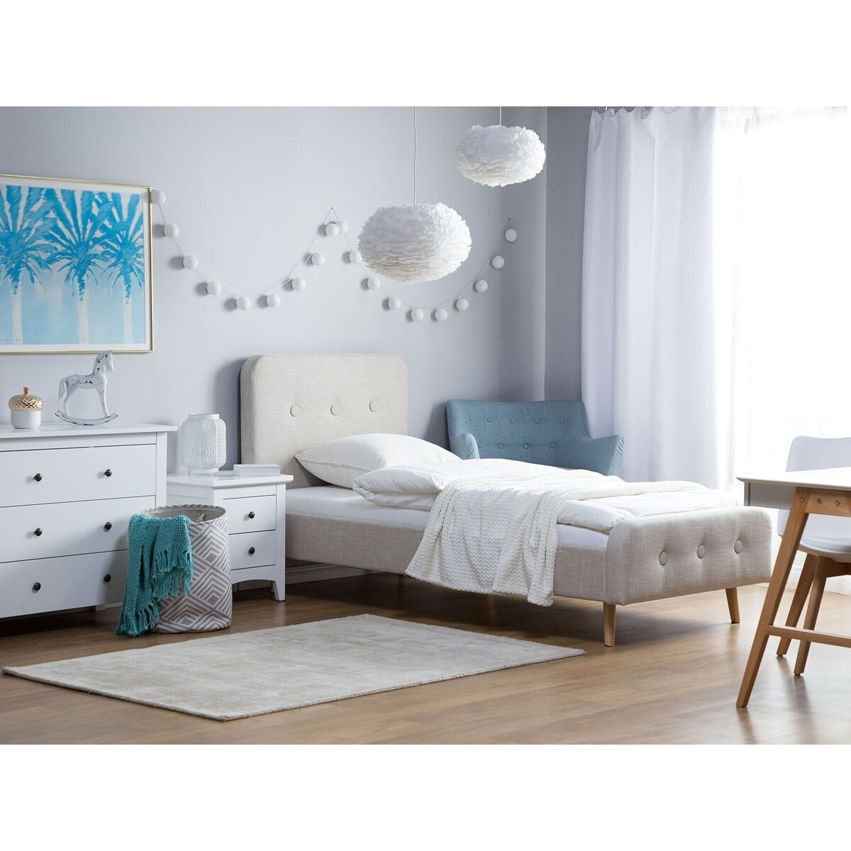 Materac piankowy zdejmowany pokrowiec 90 x 200 cm PICCOLO