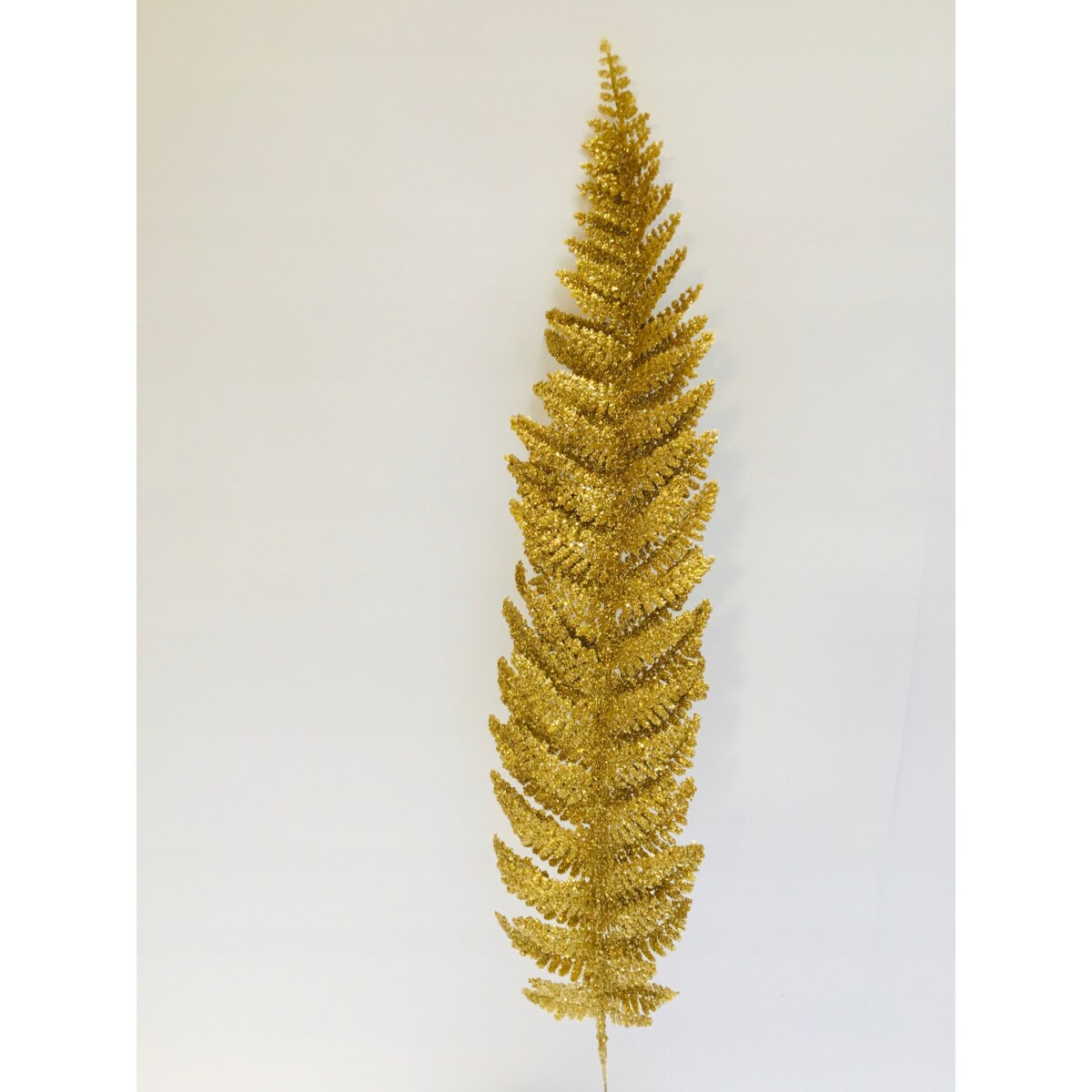 BROKATOWA GĘSTA Długa duża ZŁOTA paprotka gałązka dodatek świąteczna pik