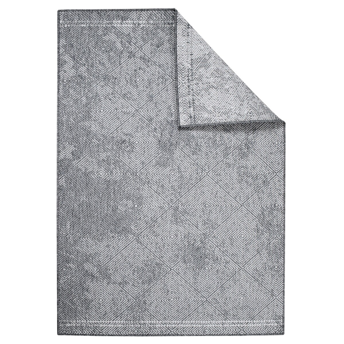 Funkcjonalny dywan na zewnątrz i do wnętrz, dwustronny DUO 58450 Szary 120x170