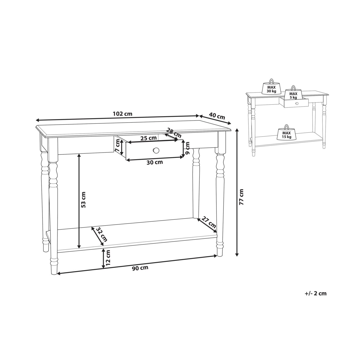 Konsola biała TOBAGO