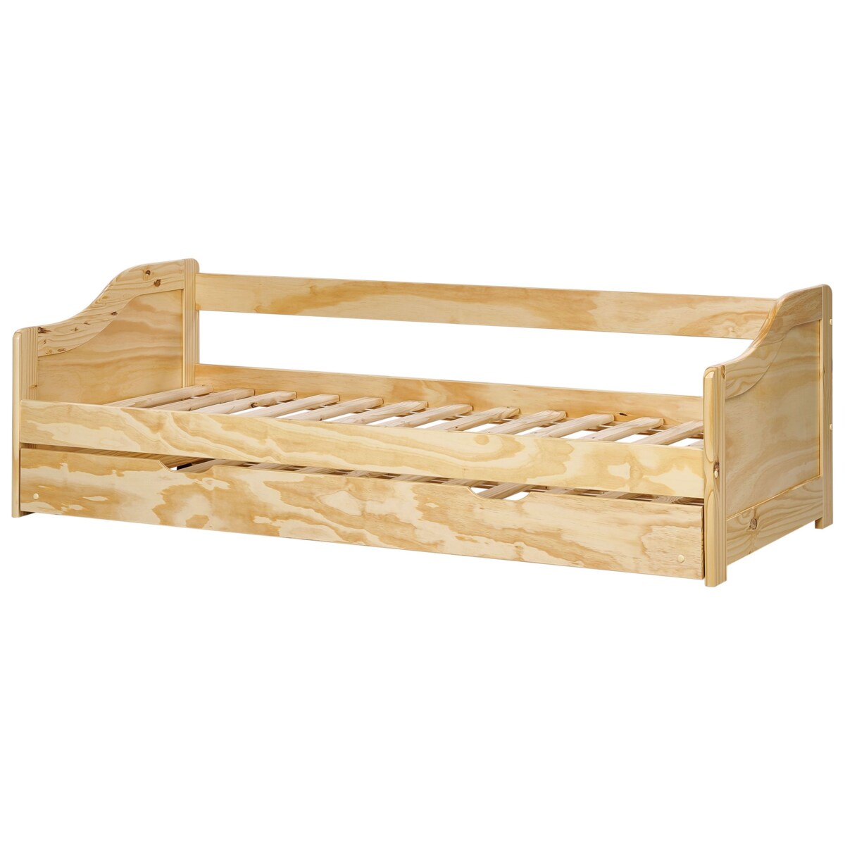 Łóżko wysuwane drewniane 90 x 200 cm jasne LUNERAY