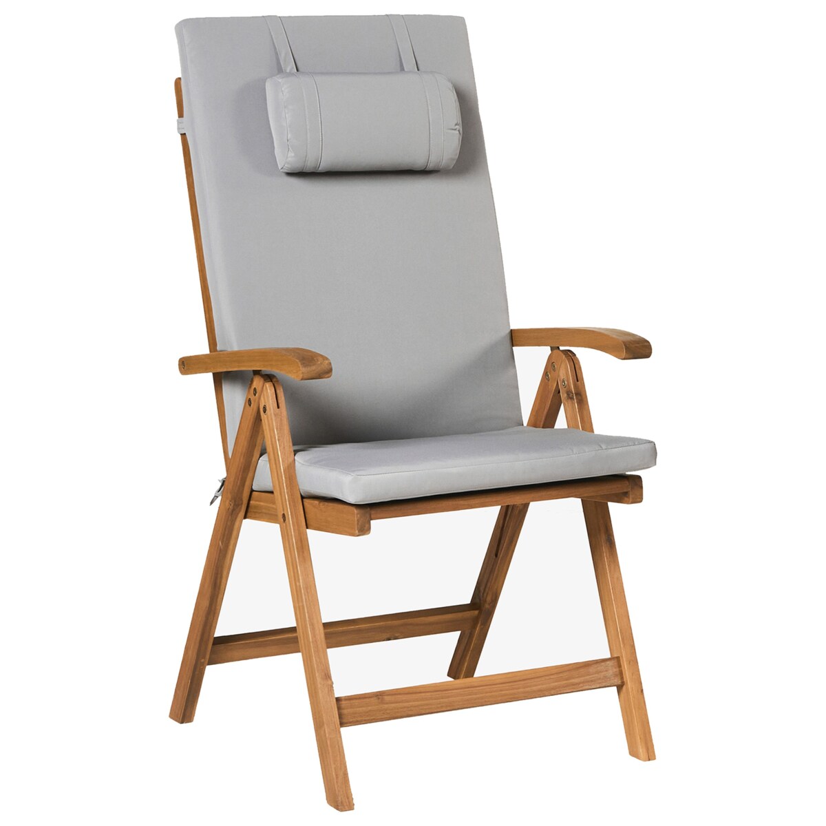 Zestaw 2 krzeseł ogrodowych z poduszkami JAVA PREMIUM Drewno akacjowe Jasnoszary