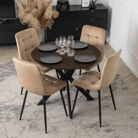 Stół okrągły do jadalni orzech Ø80 cm LAUREN