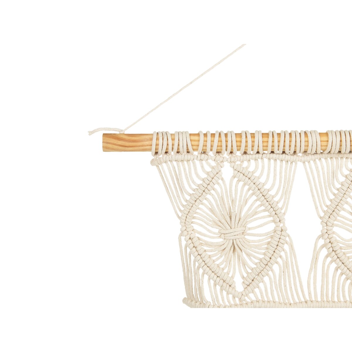 Dekoracja ścienna makrama bawełniana beżowa LAHRI