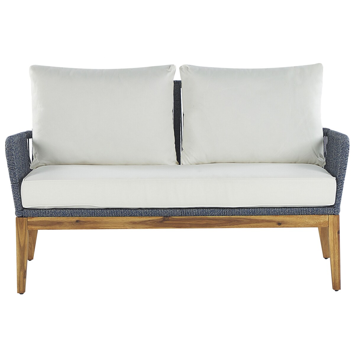 Zestaw ogrodowy drewniany 4-osobowy biało-niebieski MERANO II