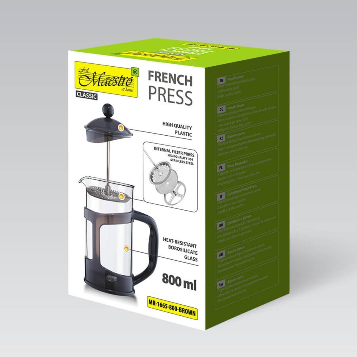 Maestro zaparzacz do kawy herbaty 800ml french press MR1665800BROWN