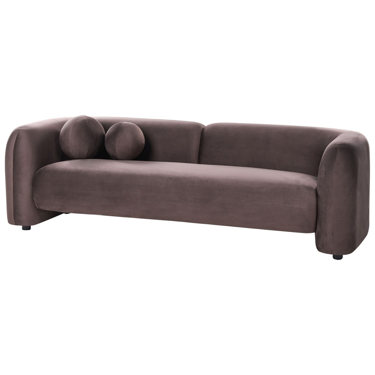 Sofa dla 3 osób LEIREN Welur Ciemnobrązowy