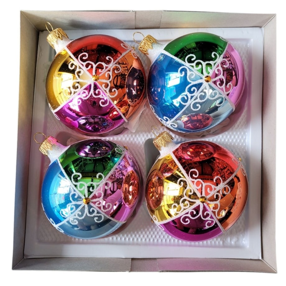 Bombka szklana 4 szt. OPALE Ø 100 mm