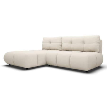 Pikowany Narożnik MILA rozkładany bez boczków lewy śmietankowy