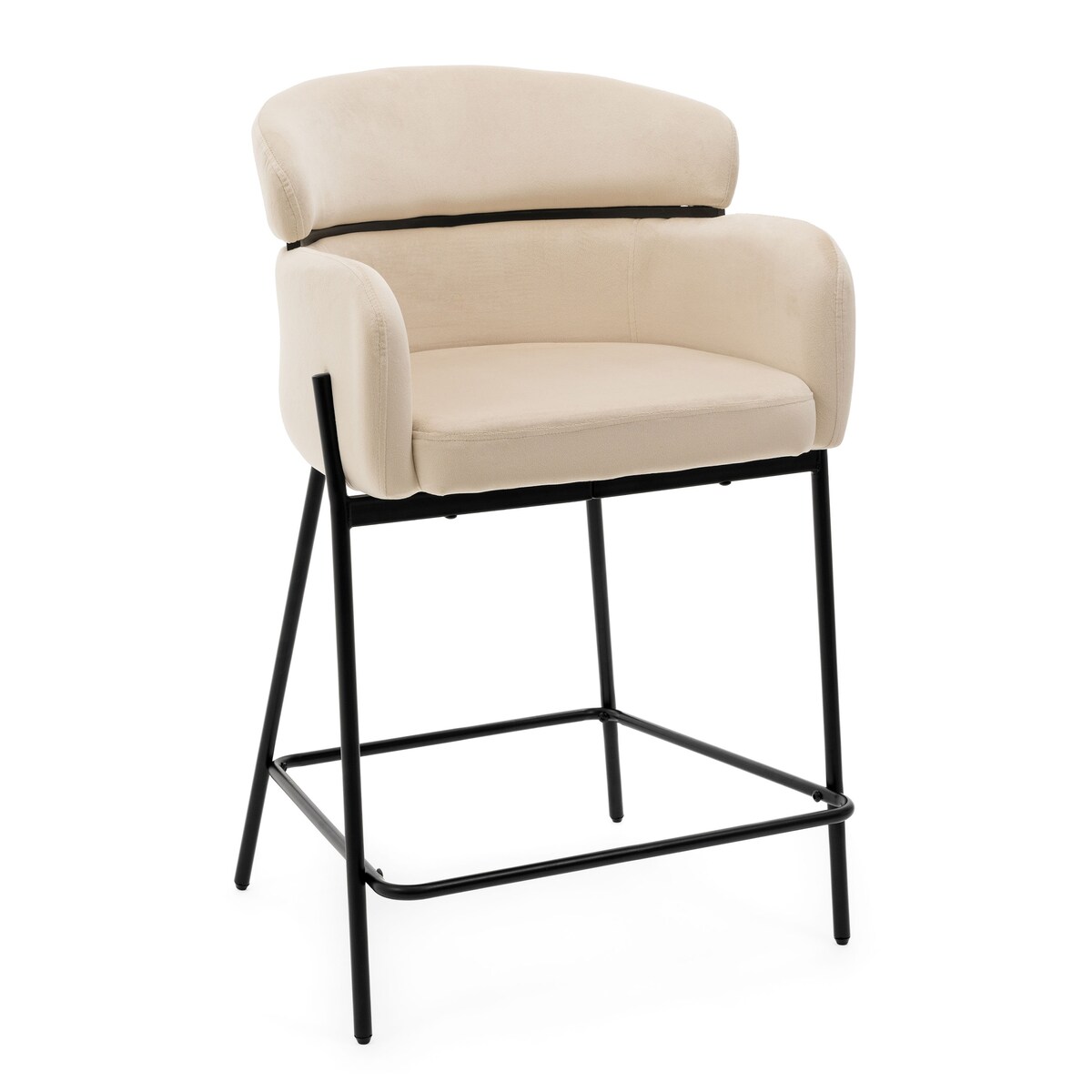 Hoker tapicerowany welurowy do salonu BOLZANO beżowy