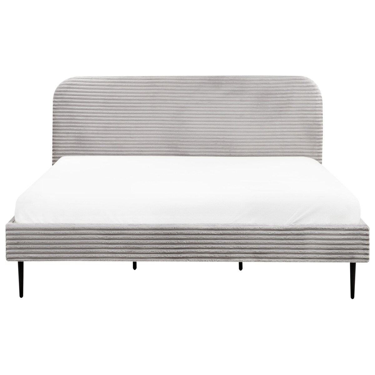 Łóżko Sztruks FLAYAT 180 x 200 cm Jasnoszary