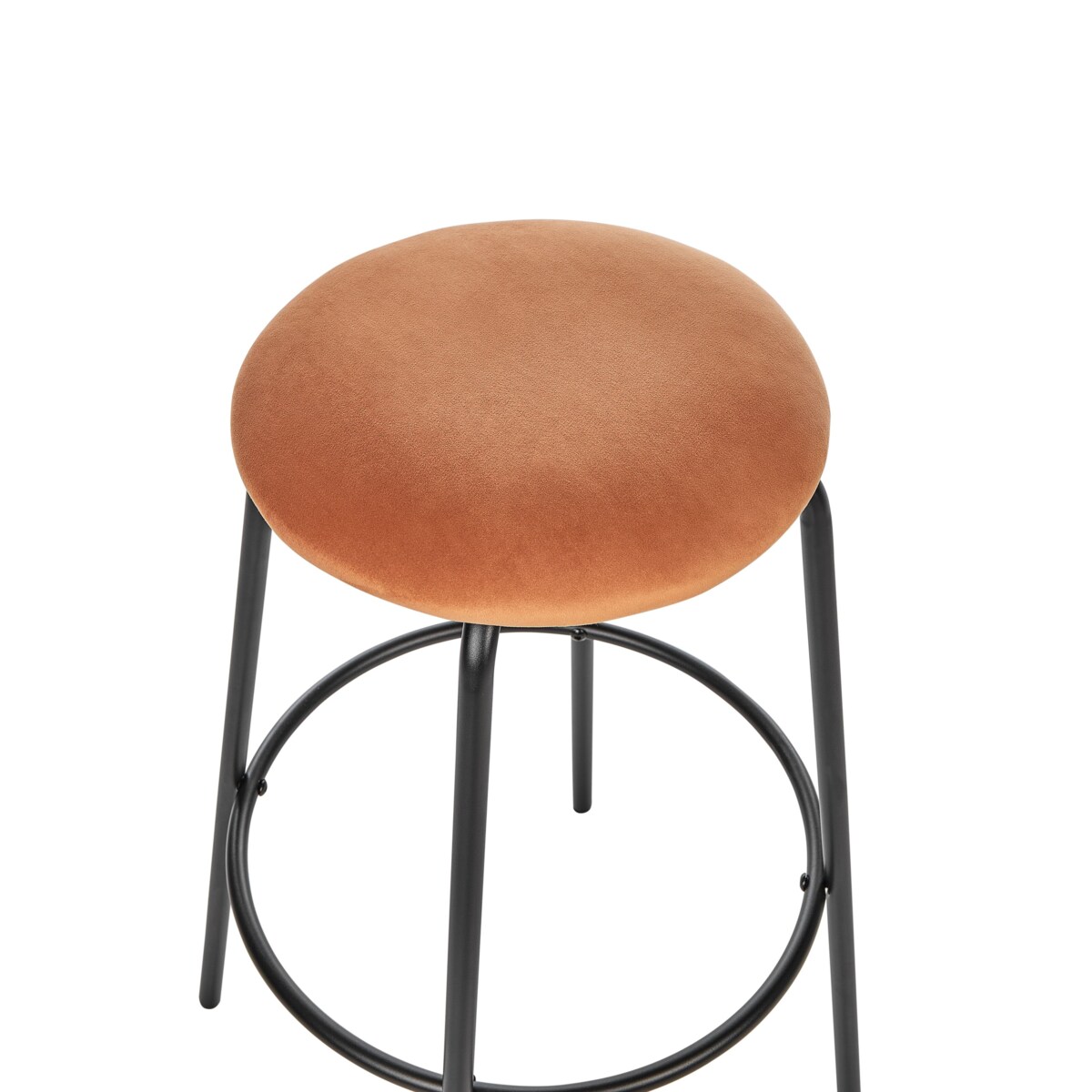 Zestaw 2 stołków barowych welurowy pomarańczowy MORTON