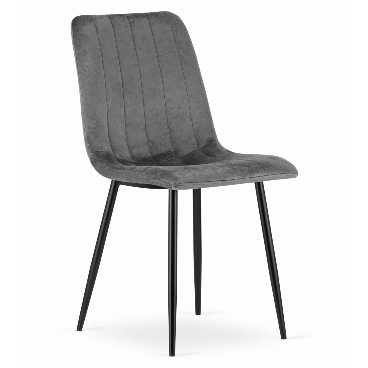 Krzesło Do Jadalni Kuchni Salonu Lava - Ciemny Szary Aksamit
