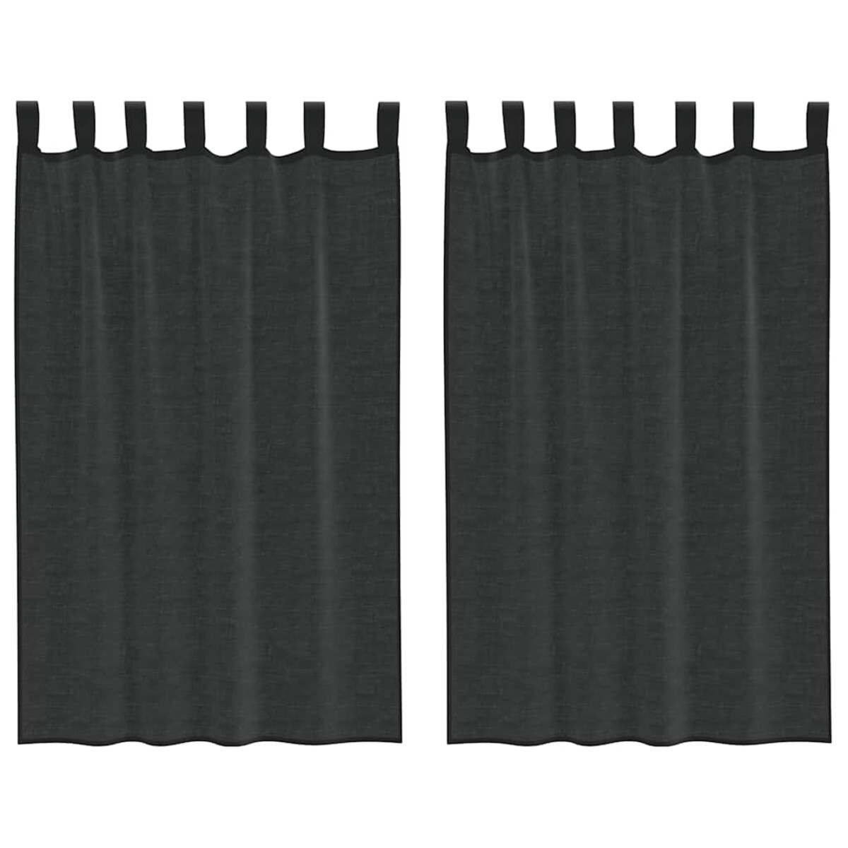 vidaXL Zasłony woalowe z zakładką na górze 2 szt. Czarne