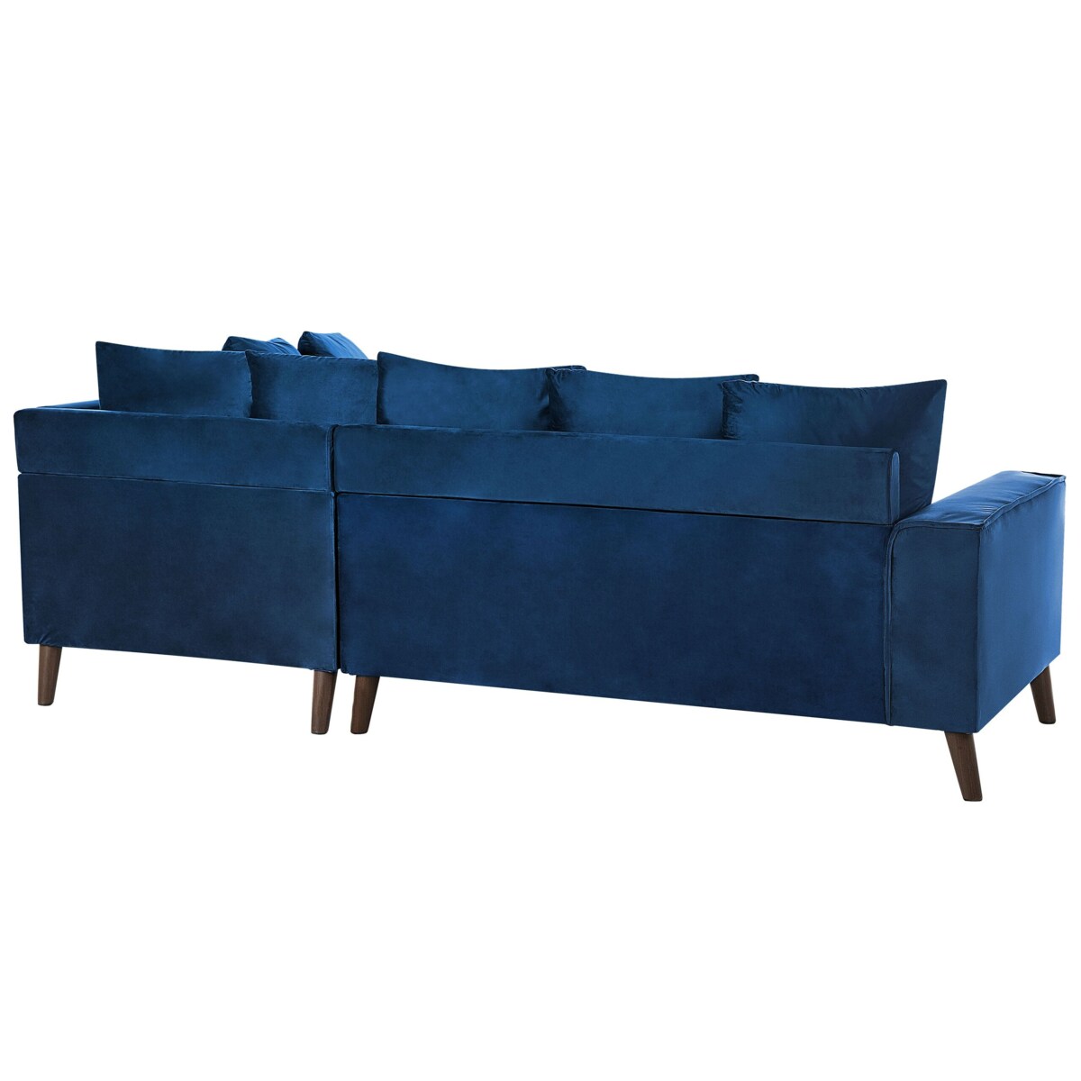 Narożnik welurowy lewostronny niebieski GRENA