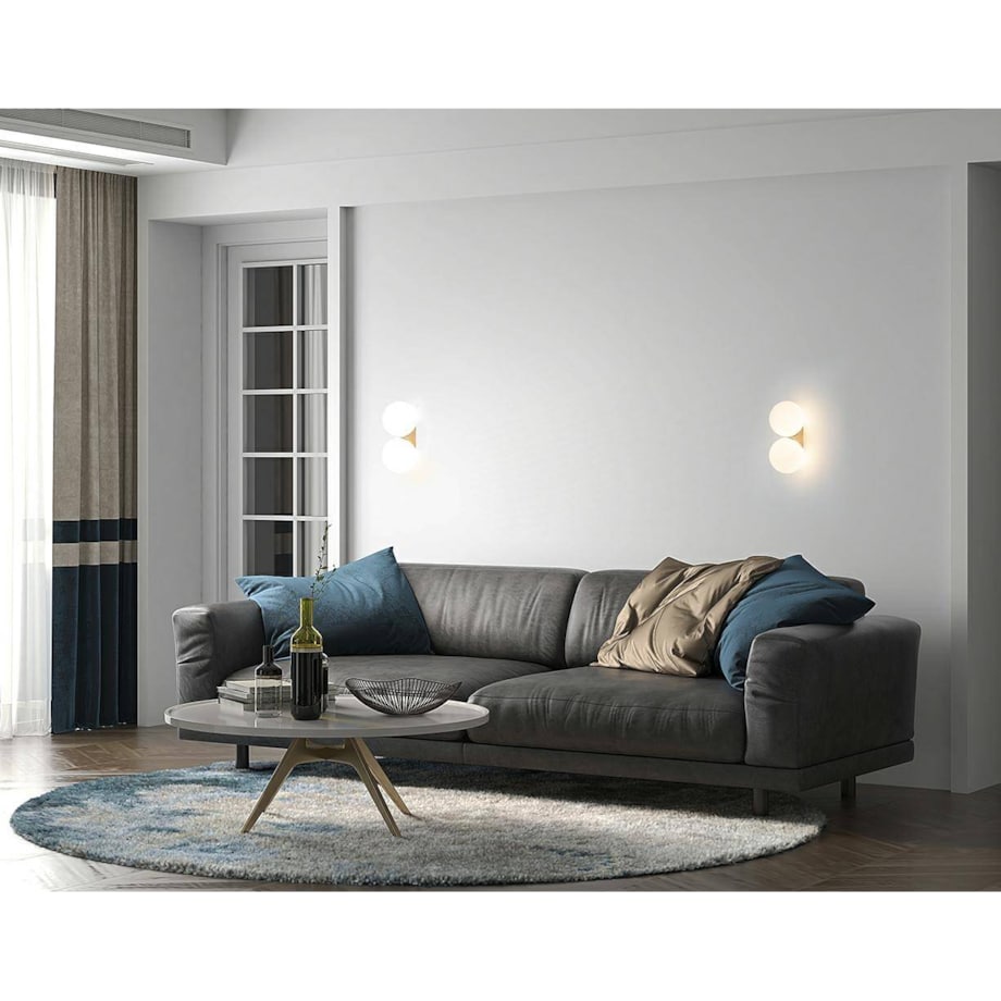 Szklana lampa ścienna Boll Twin MSE010400224 złota