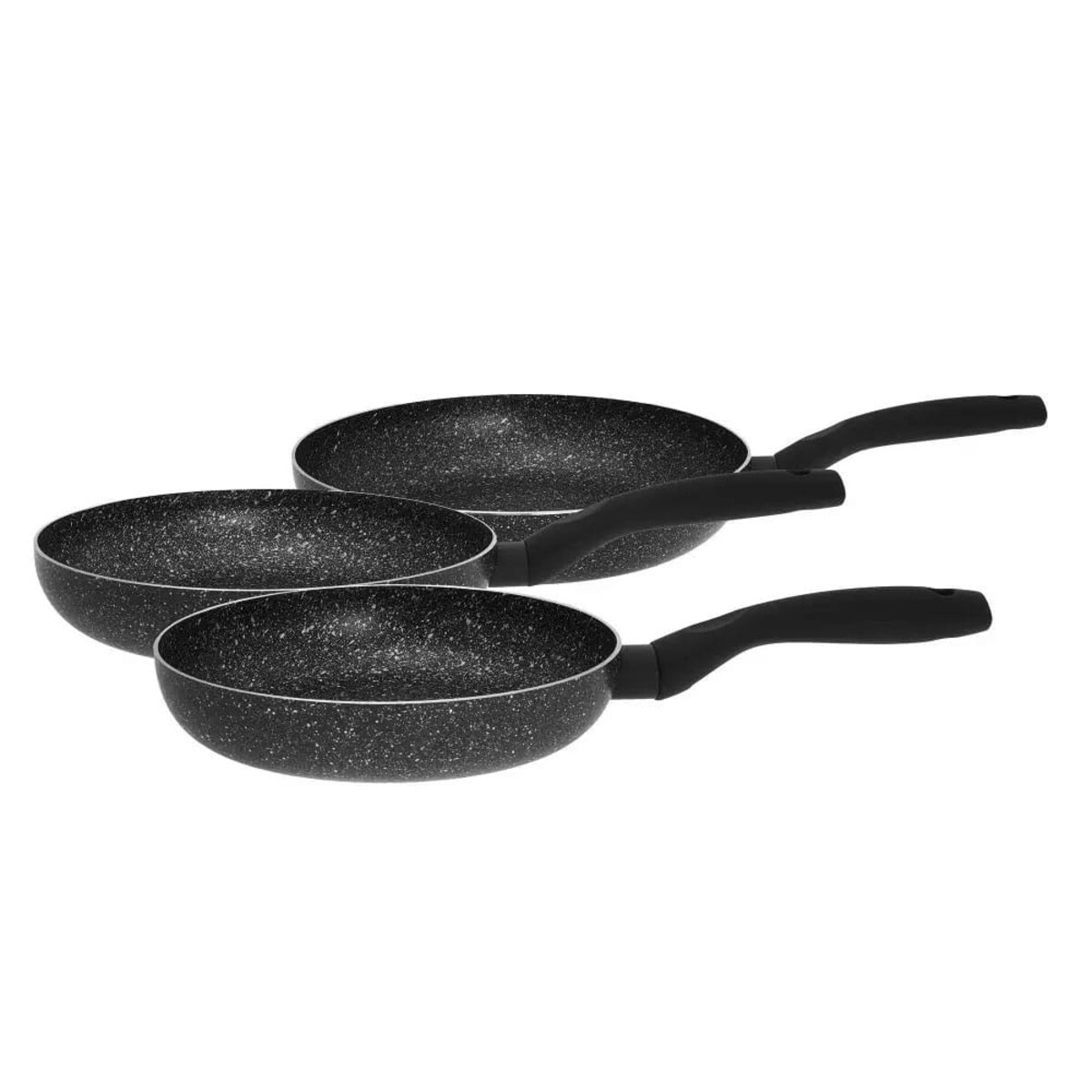 Zestaw 3 patelni z powłoką marmurową indukcja gaz KINGHOFF