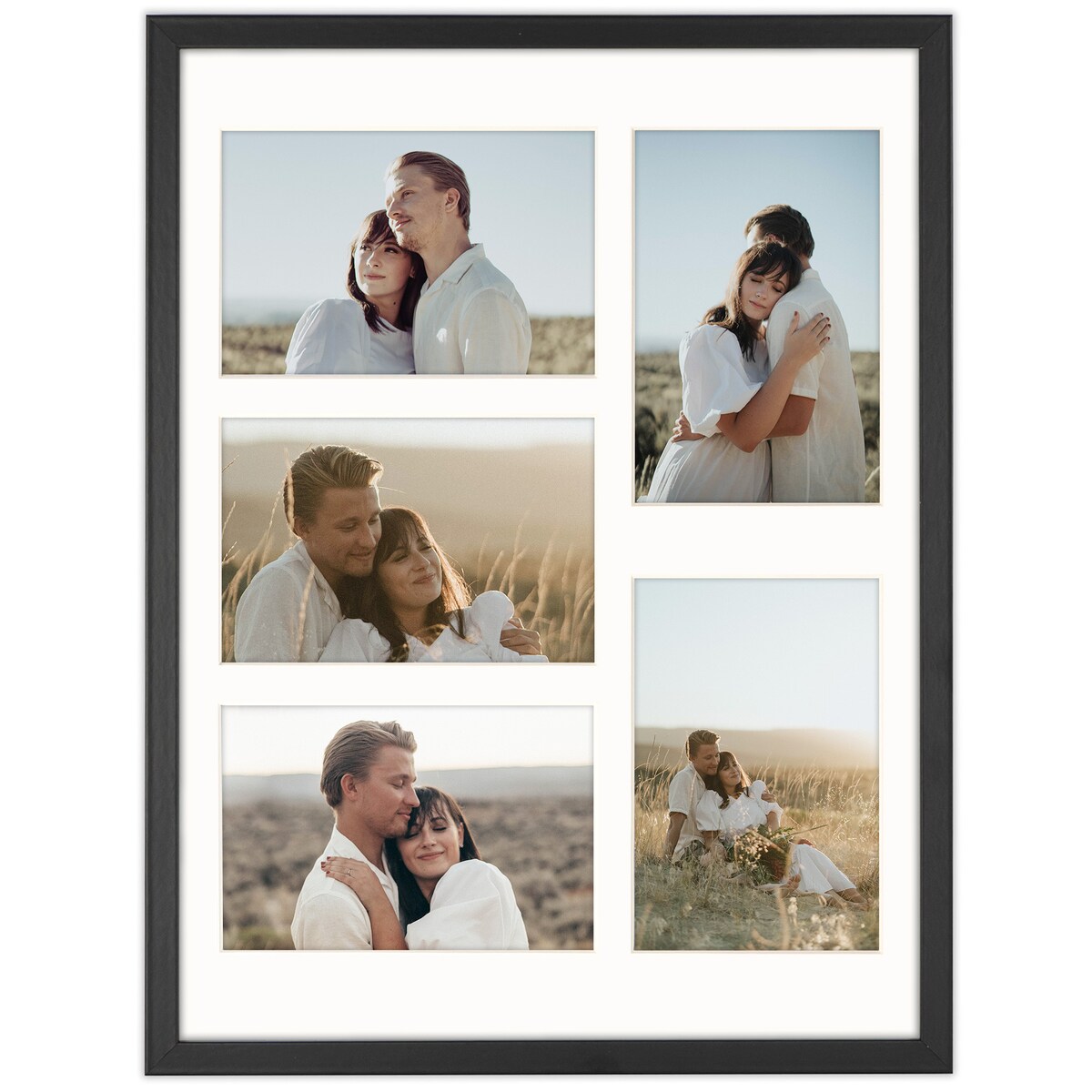 Ramka na 5 zdjęć 10x15 cm czarna foto galeria multirama 30x40 cm FRAMAI