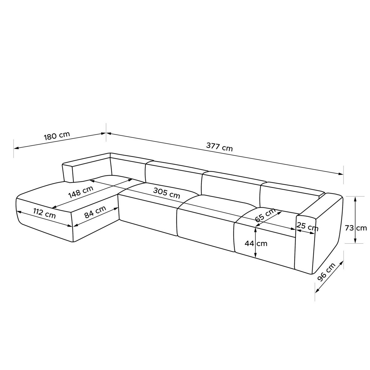 KONSIMO BUFFO Sofa narożna lewa 6-osobowa z wyjątkowo miękkim siedziskiem, kolor miodowy