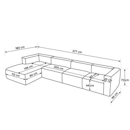 KONSIMO BUFFO Sofa narożna lewa 6-osobowa z wyjątkowo miękkim siedziskiem, kolor miodowy