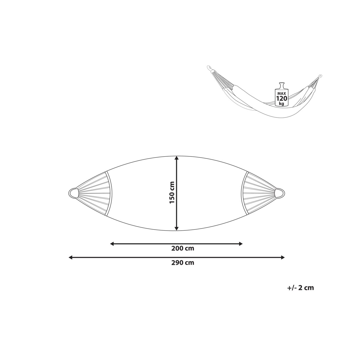 Hamak ogrodowy bawełniany beżowy ROCCA