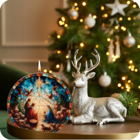 Szopka Prezent na Święta Świeca Sojowa Dekoracja Świąteczna Stajenka EKO