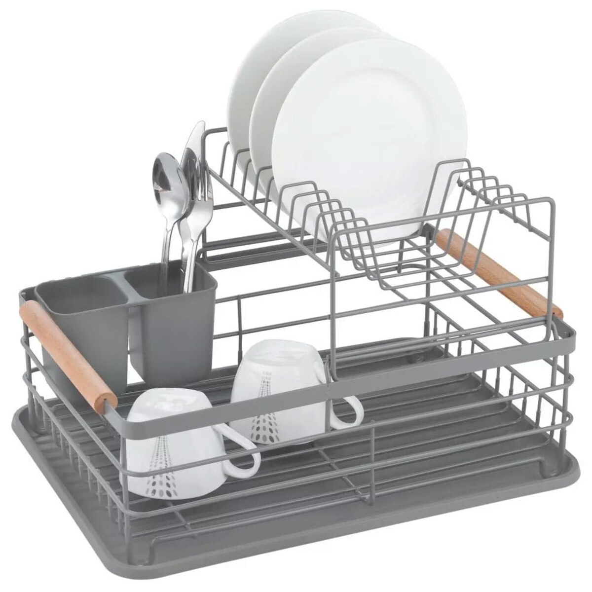 Suszarka do naczyń dwupoziomowa szara Ociekacz 43x32x27cm KINGHOFF