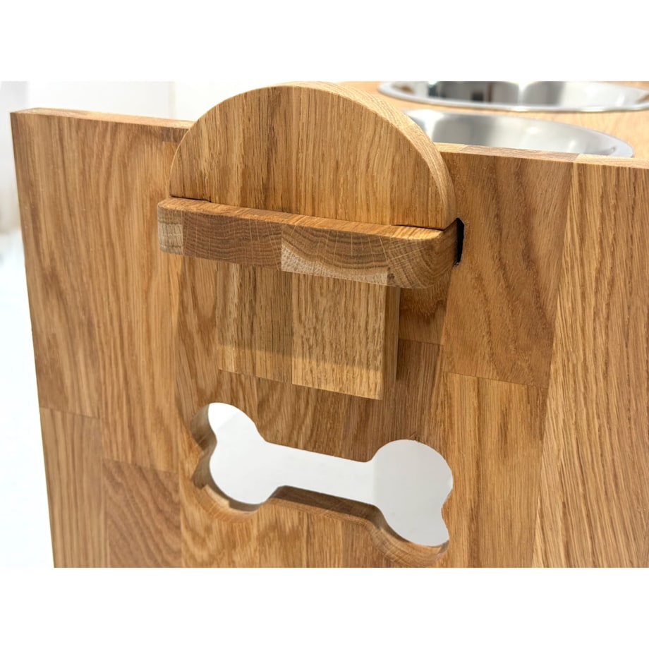 Miska dla psa na stojaku drewnianym XXL