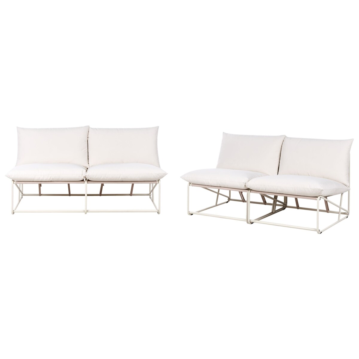 Zestaw ogrodowy dla 4 osób PICO Metal Jasnobeżowy