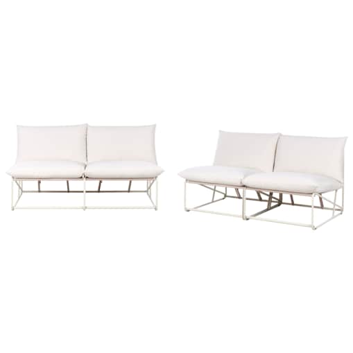 Zestaw ogrodowy dla 4 osób PICO Metal Jasnobeżowy