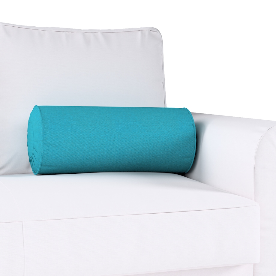 Poduszka wałek z zakładkami, turkusowy, Ø20 x 50 cm, Etna