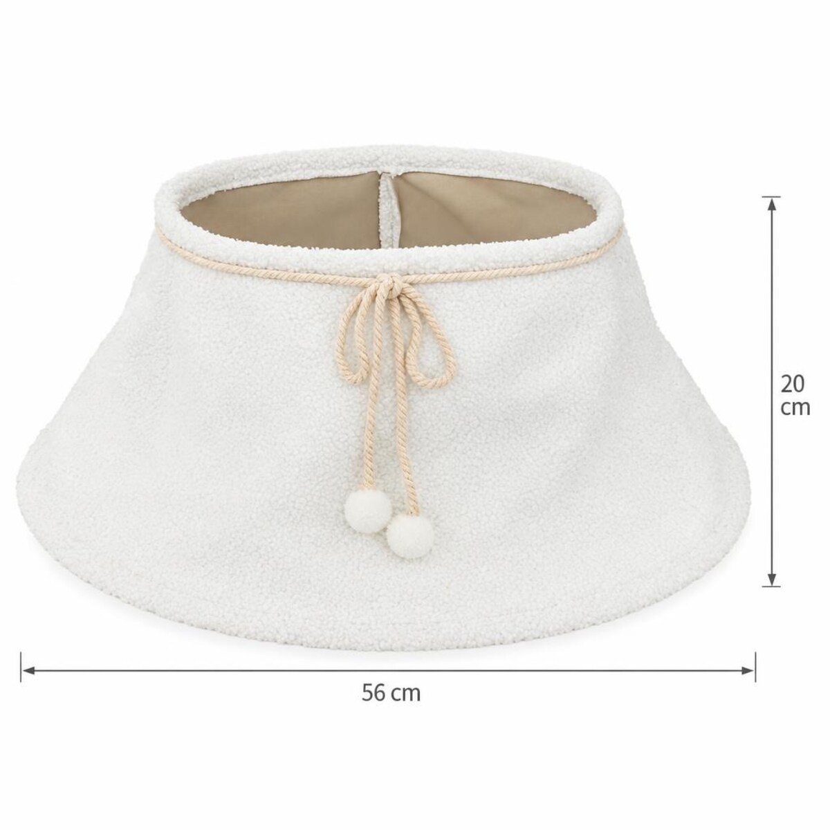Spódniczka pod choinkę z białego pluszu, Ø 56 cm