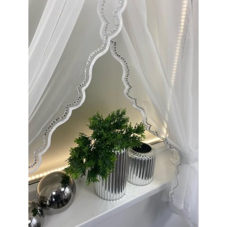 firana kryształowa z szyfonu "aurelia" | taśma 400x250 biała