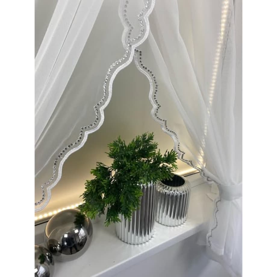 firana kryształowa z szyfonu "aurelia" | taśma 400x250 biała