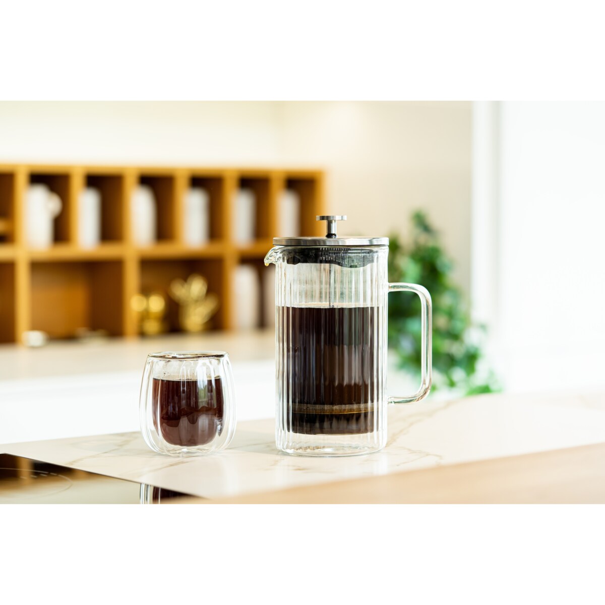 Zaparzacz do kawy i herbaty z podwójną ścianką 1000 ml Tulip srebrny mat 0657