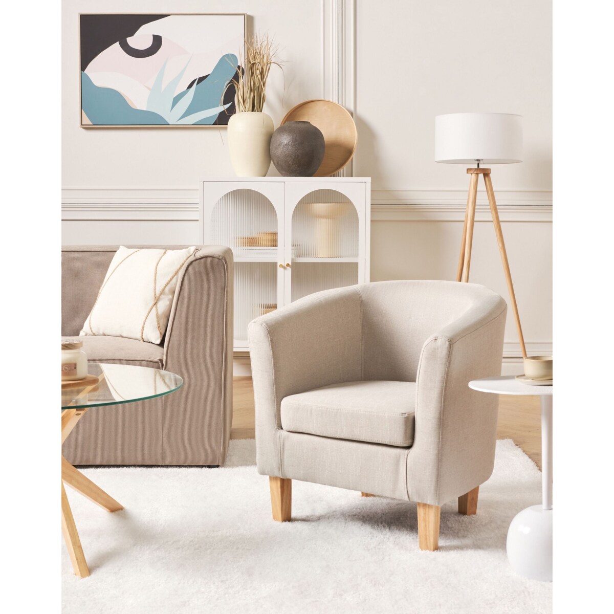 Witryna dwudrzwiowa metalowa biała SARRE