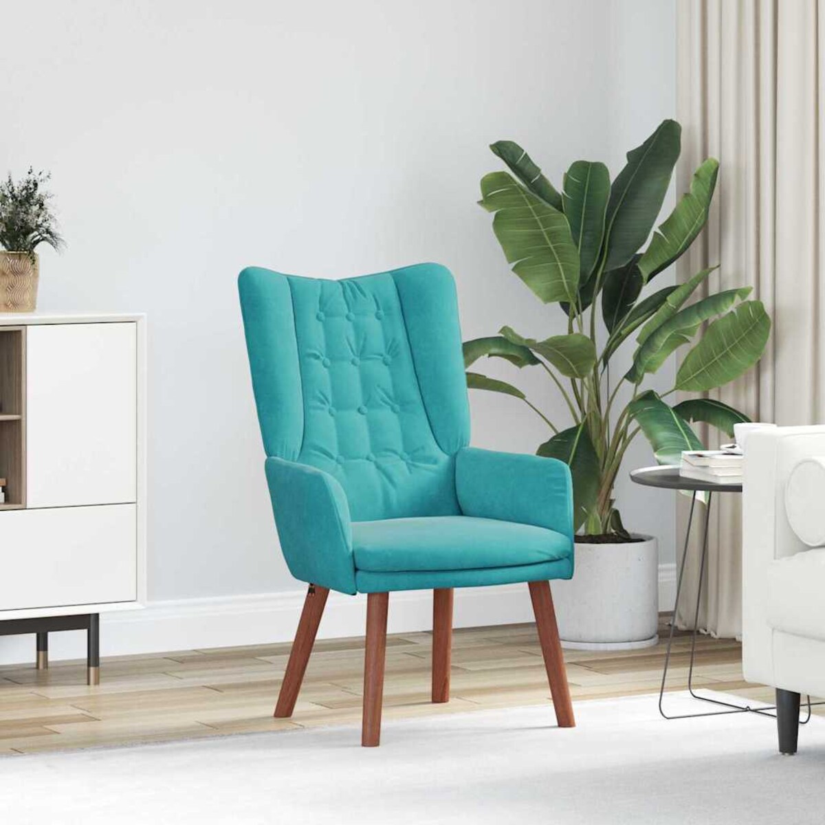 vidaXL Fotel relaksacyjny Turkusowy 63 x 67 x 94 cm Aksamit