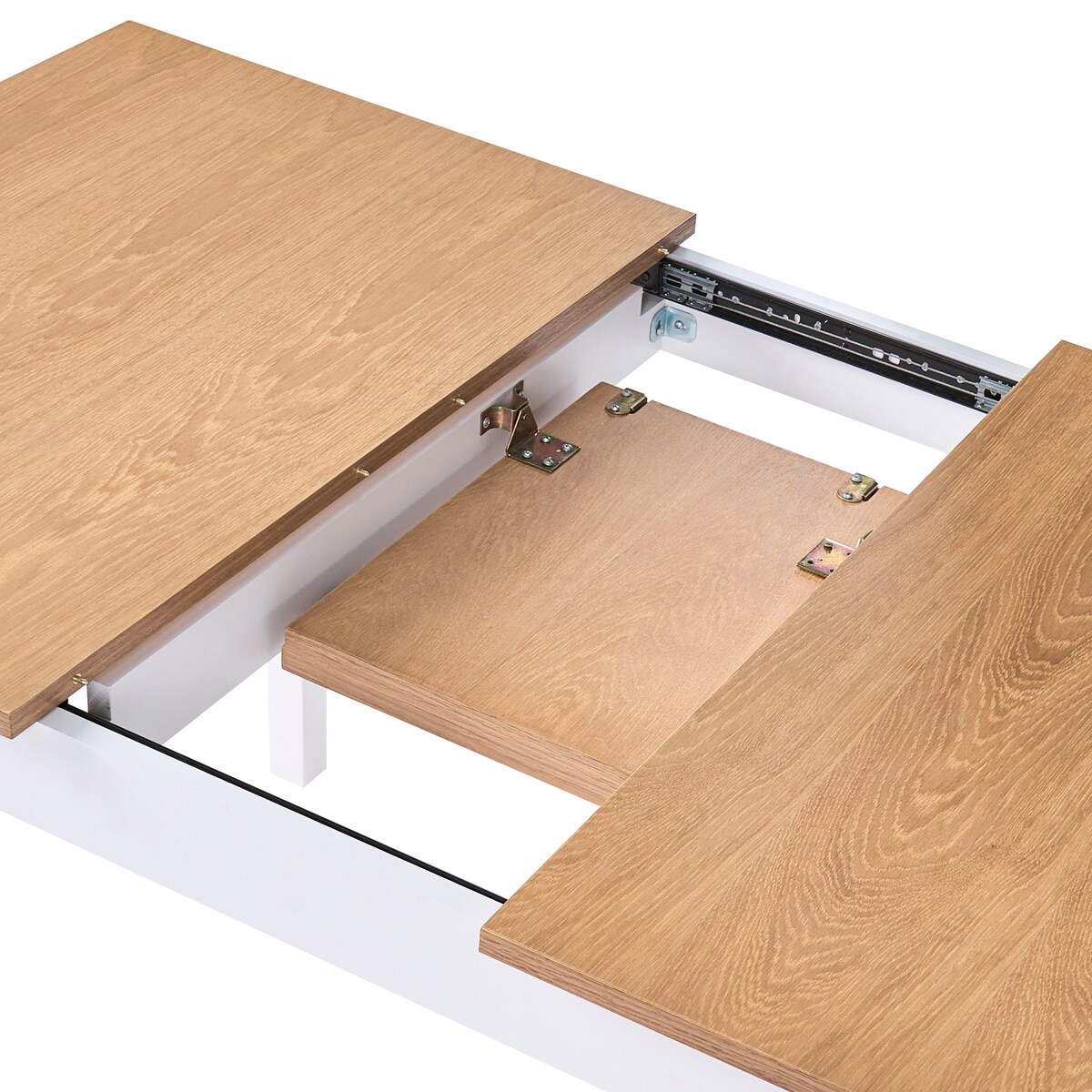 Stół do jadalni rozkładany HOUSTON Jasny brąz/ biały 120/150 cm 90 cm Drewno sosnowe