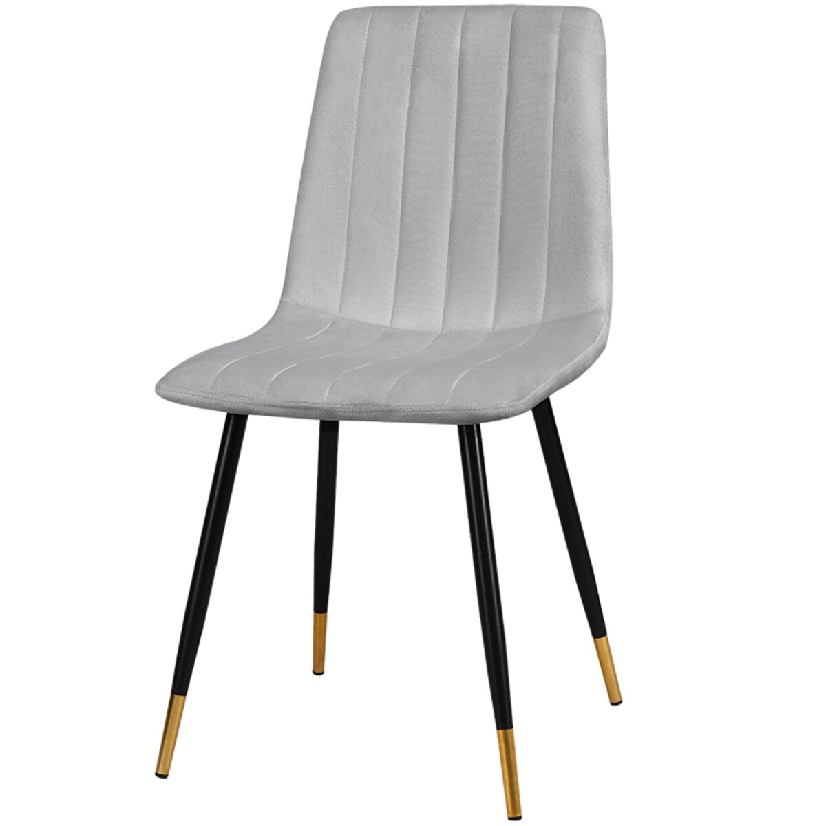 Krzesło tapicerowane welurowe pikowane do salonu jadalni szare