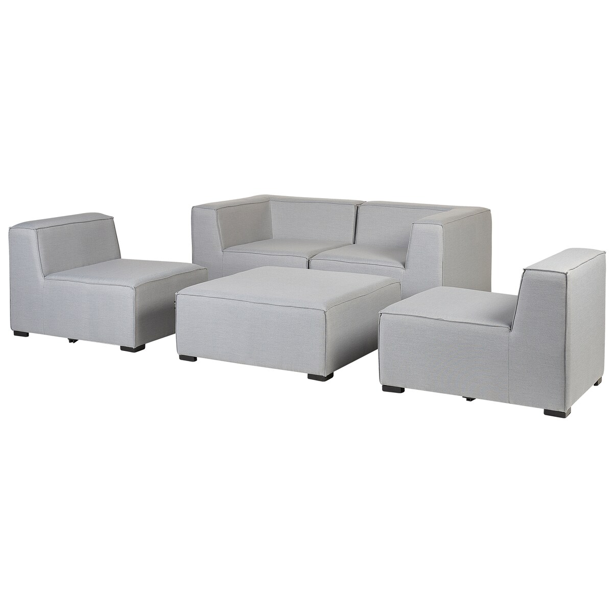 Sofa ogrodowa z otomaną dla 4 osób AREZZO Jasnoszary Modułowy
