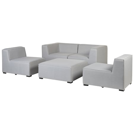 Sofa ogrodowa z otomaną dla 4 osób AREZZO Jasnoszary Modułowy