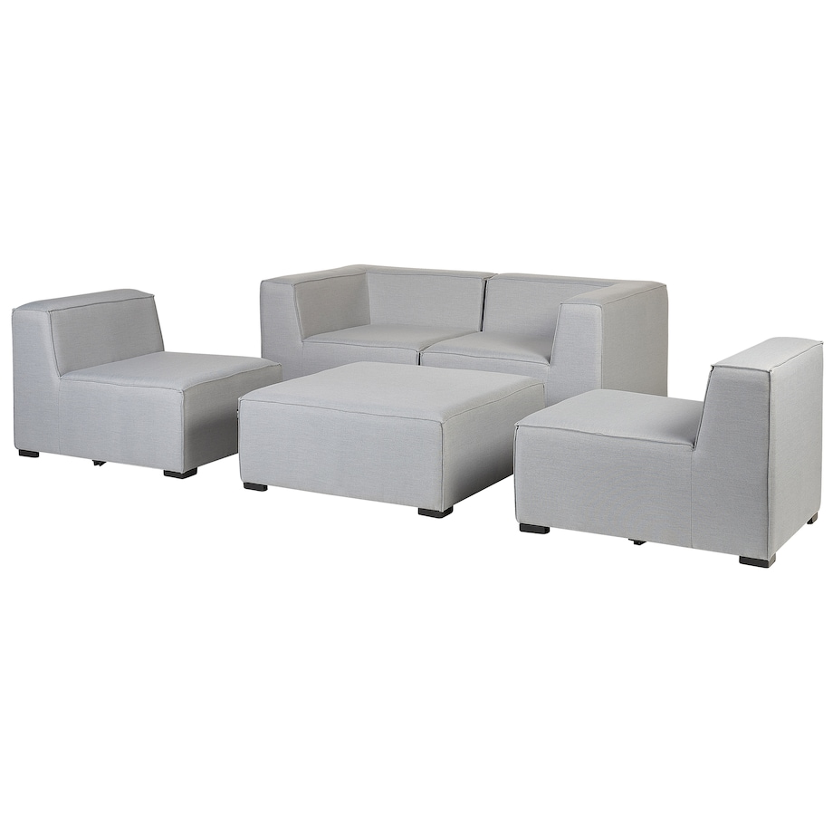 Sofa ogrodowa z otomaną dla 4 osób AREZZO Jasnoszary Modułowy