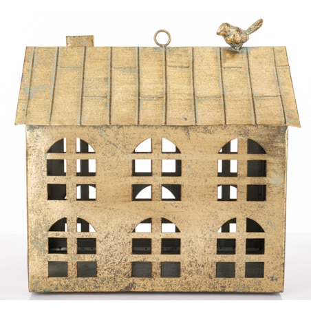 Dekoracja - metalowy domek 29,5x29x20,5 cm MUOYA