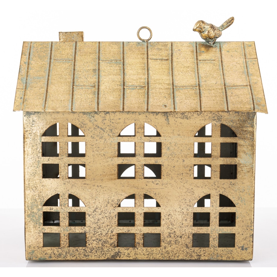 Dekoracja - metalowy domek 29,5x29x20,5 cm MUOYA