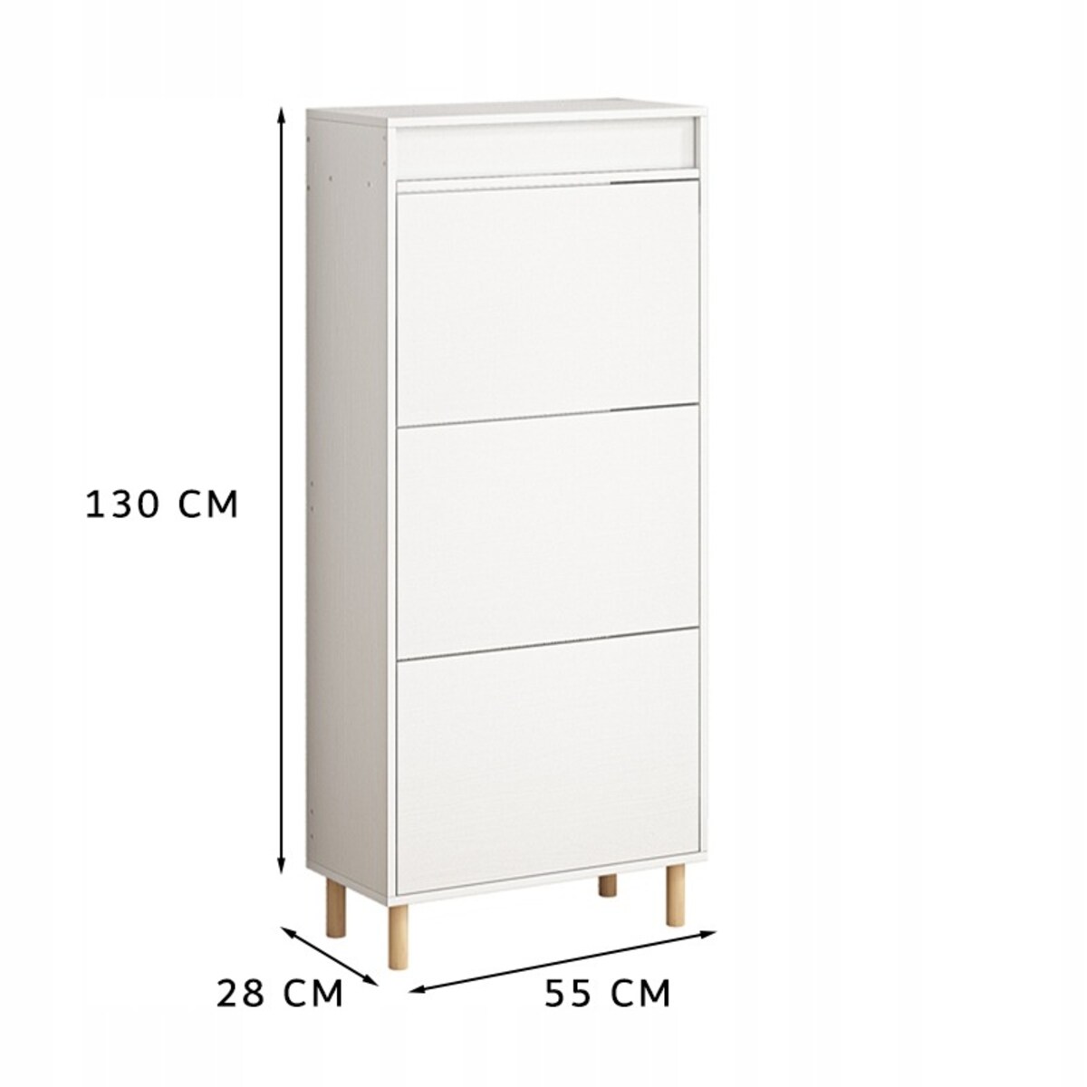 Szafka Na Buty Biała Schowek Z Lustrem Loft Stojący Regał Przedpokój 55cm