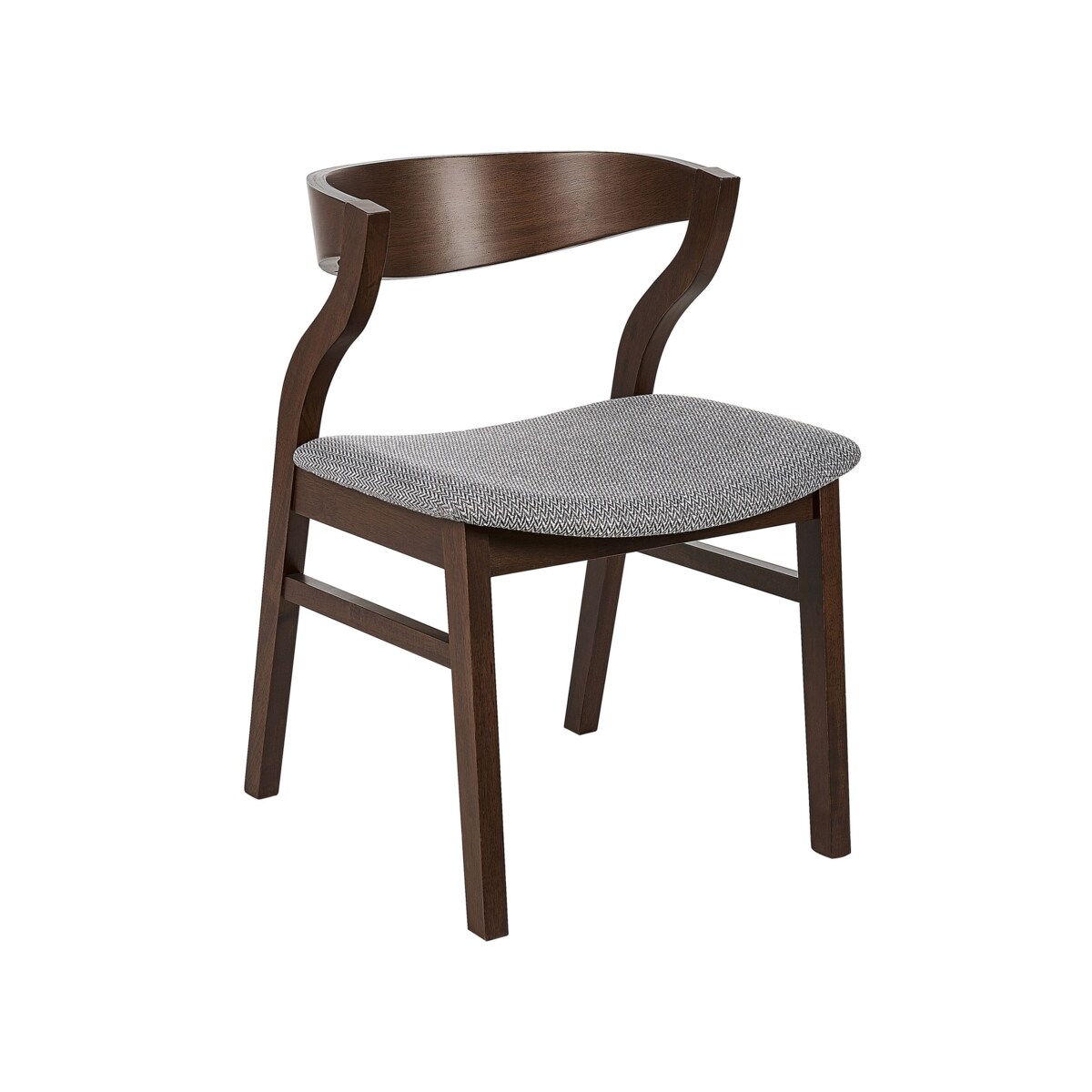 Zestaw 2 krzeseł do jadalni ciemne drewno z szarym MAROA